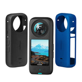 For Insta360 X3 AMagisn Body Silicone Protective Cover, Body+Lens Case (Black), Body Case (black), Lens Case (Black)